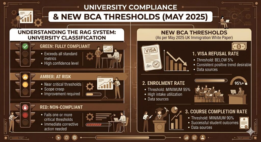 UK RAG System for Universities: New BCA Rules, Visa Limits & Recruitment Changes
