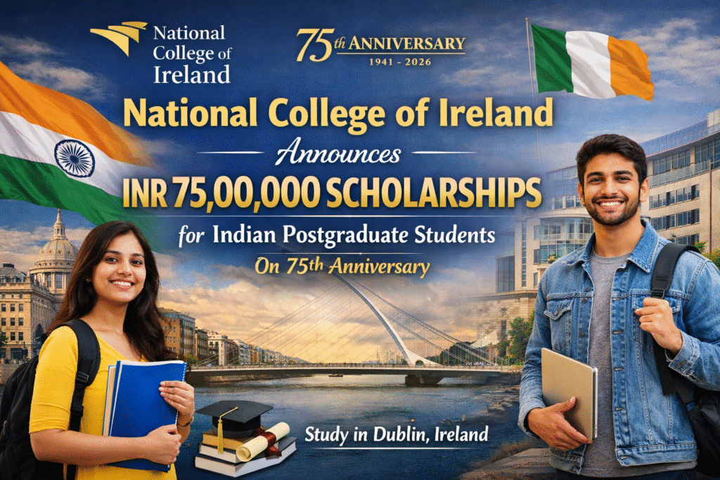 National College of Ireland Scholarship for Indian Students: INR 75,00,000 Announced for Postgraduate Programmes